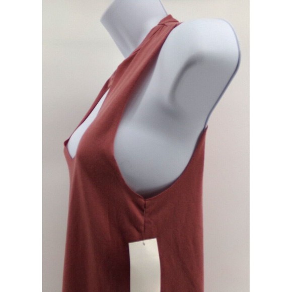 Agnes & Dora Women’s Shirt Medium V-neck Tank top Raw open tank Mauve SM - Picture 3 of 8